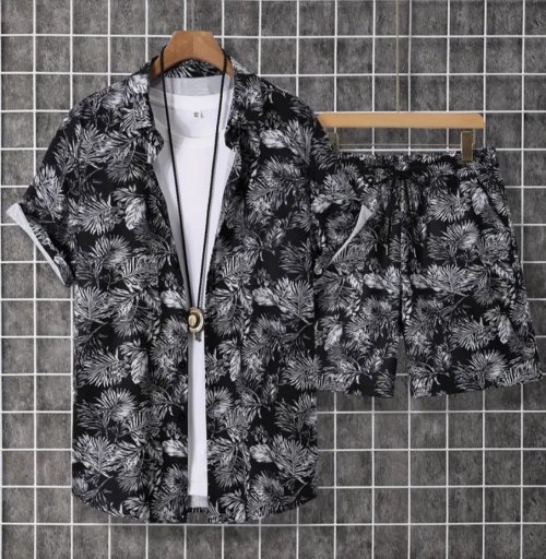 Men&#039;s 2pcs shirt and short shorts, non-stretch fabric for summer 