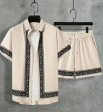Men&#039;s 2pcs shirt and short shorts, non-stretch fabric for summer 