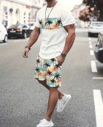 Men&#039;s 2pcs t-shirt and short shorts, stretch fabric for summer 